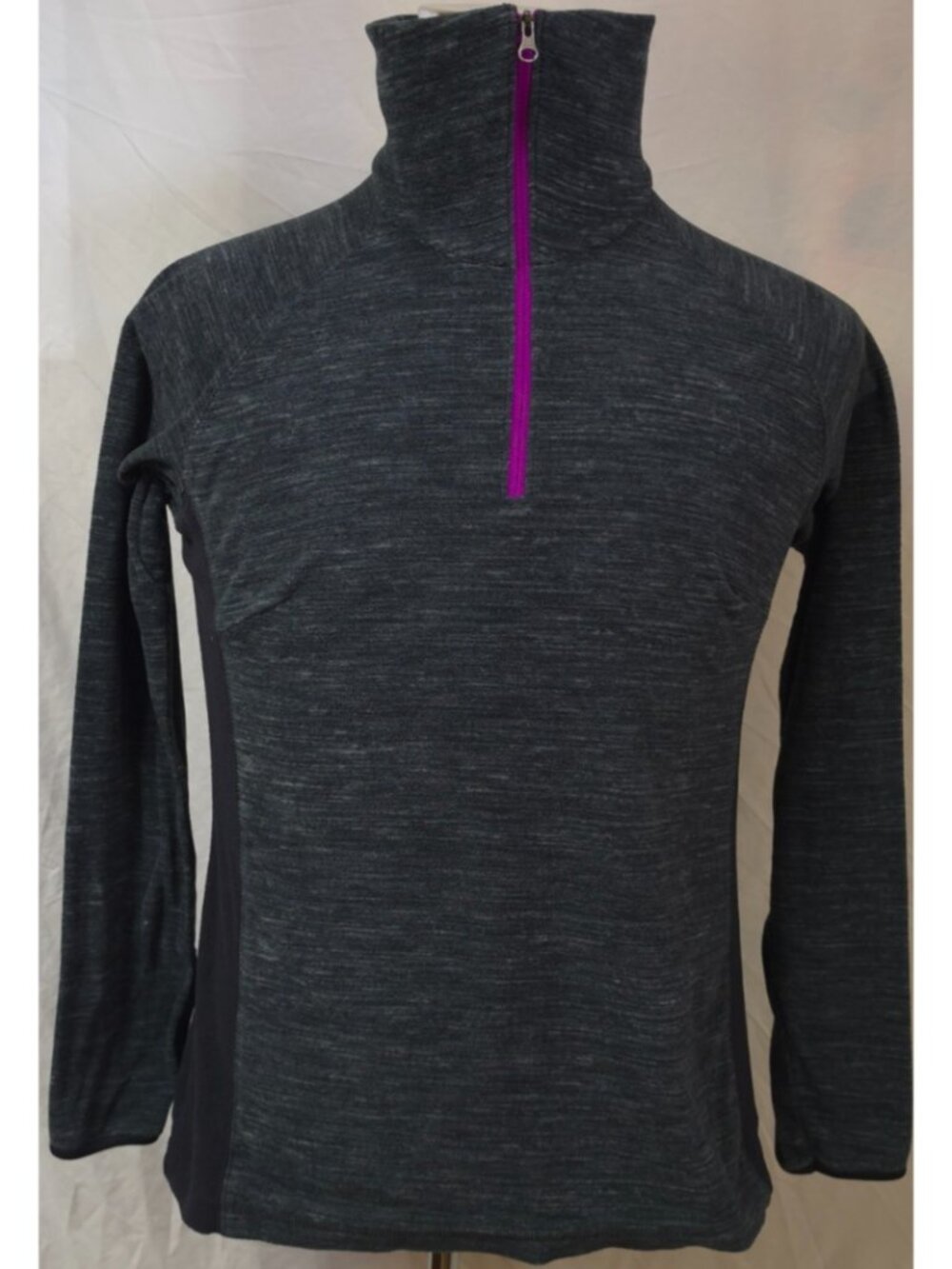 Columbia Womens JR Large Blue Heather 1/4 Zip Fleece Pullover Long Sleeve Shirt